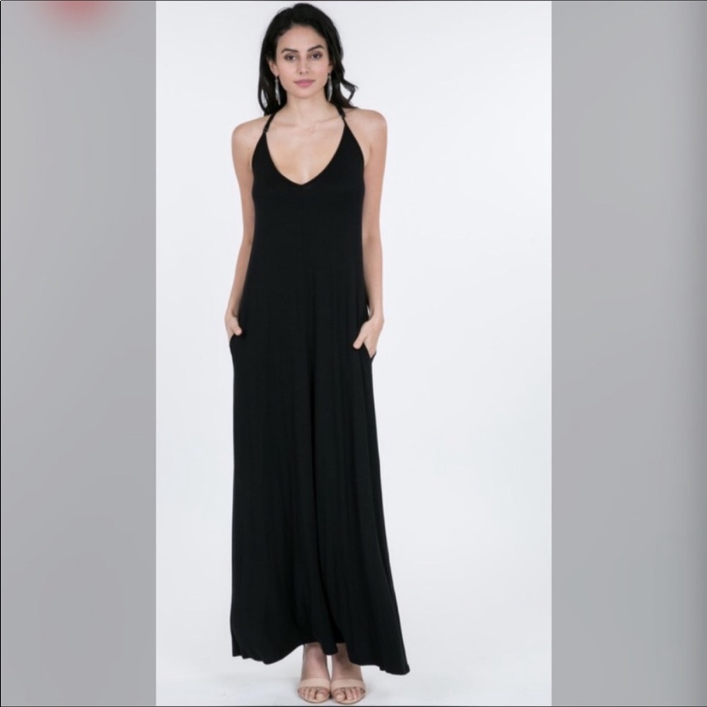 Maxi Dress With Pockets Vneck - Picture 7 of 8